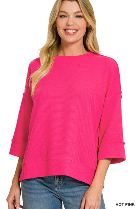 3/4 Sleeve Double Knit Top