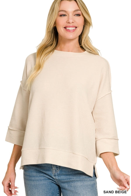 3/4 Sleeve Double Knit Top