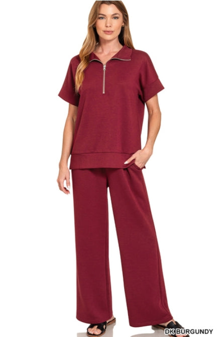 Scuba Half Zip Top & Pants Set