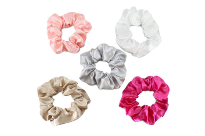 Satin Hair Scrunchies 5 Pk