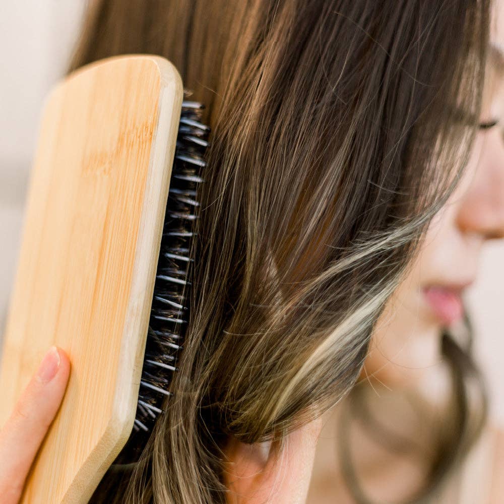 Paddle Brush with Boar Bristles and Nylon Pins