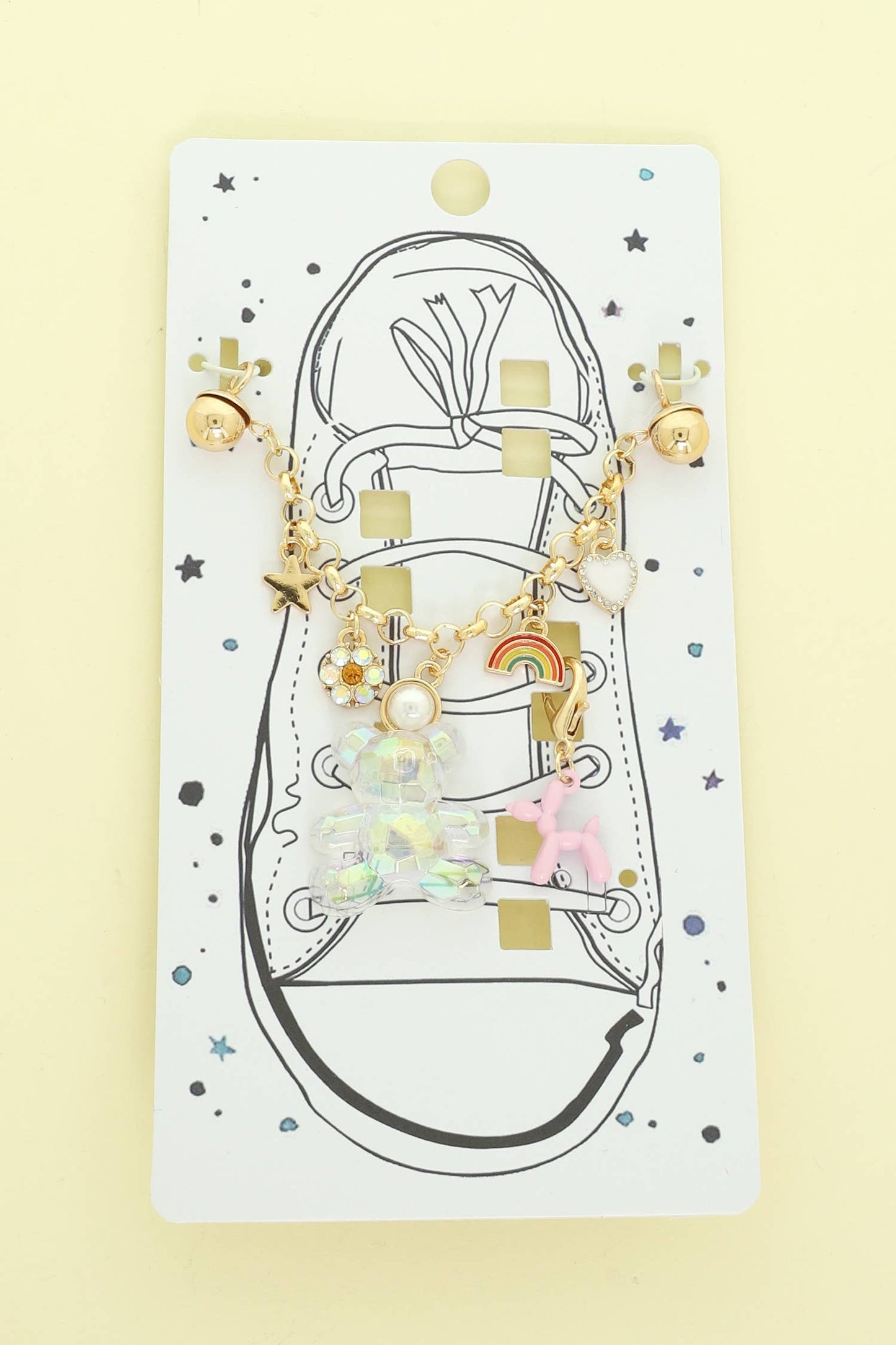 Rhinestone & Pearl Embellished Shoe Chain and Charm Set