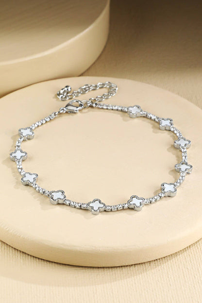 Brass MOP Clover Chain Bracelet