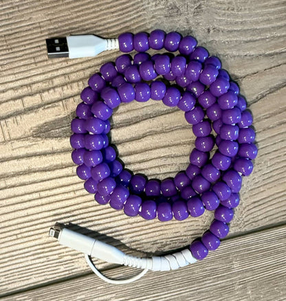 Beaded Phone Charger with Lightning and USB-C Cable