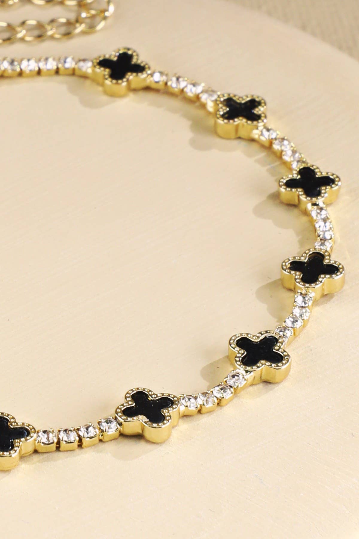 Brass MOP Clover Chain Bracelet