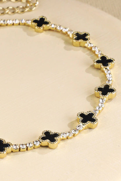 Brass MOP Clover Chain Bracelet