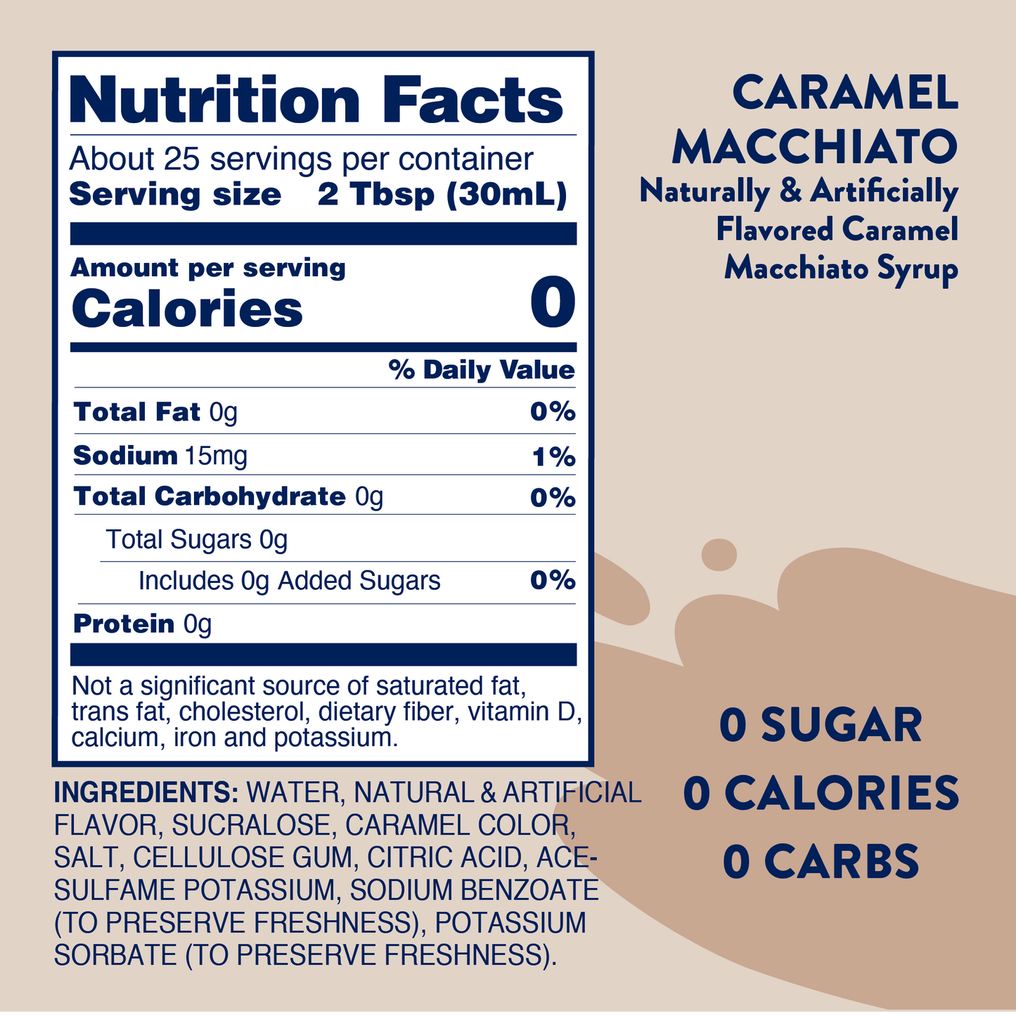 Sugar Free Caramel Macchiato Skinny Syrup