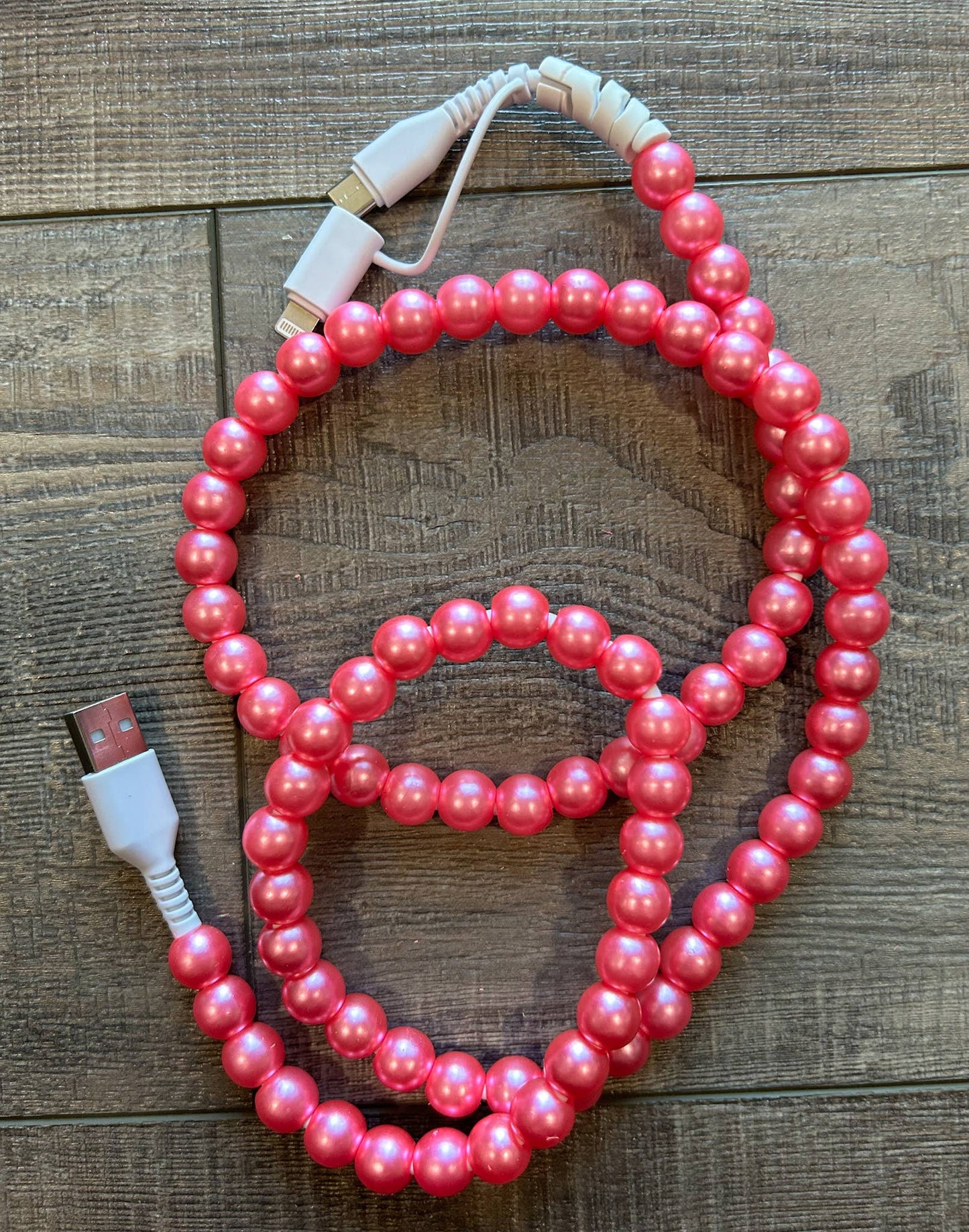 Beaded Phone Charger with Lightning and USB-C Cable