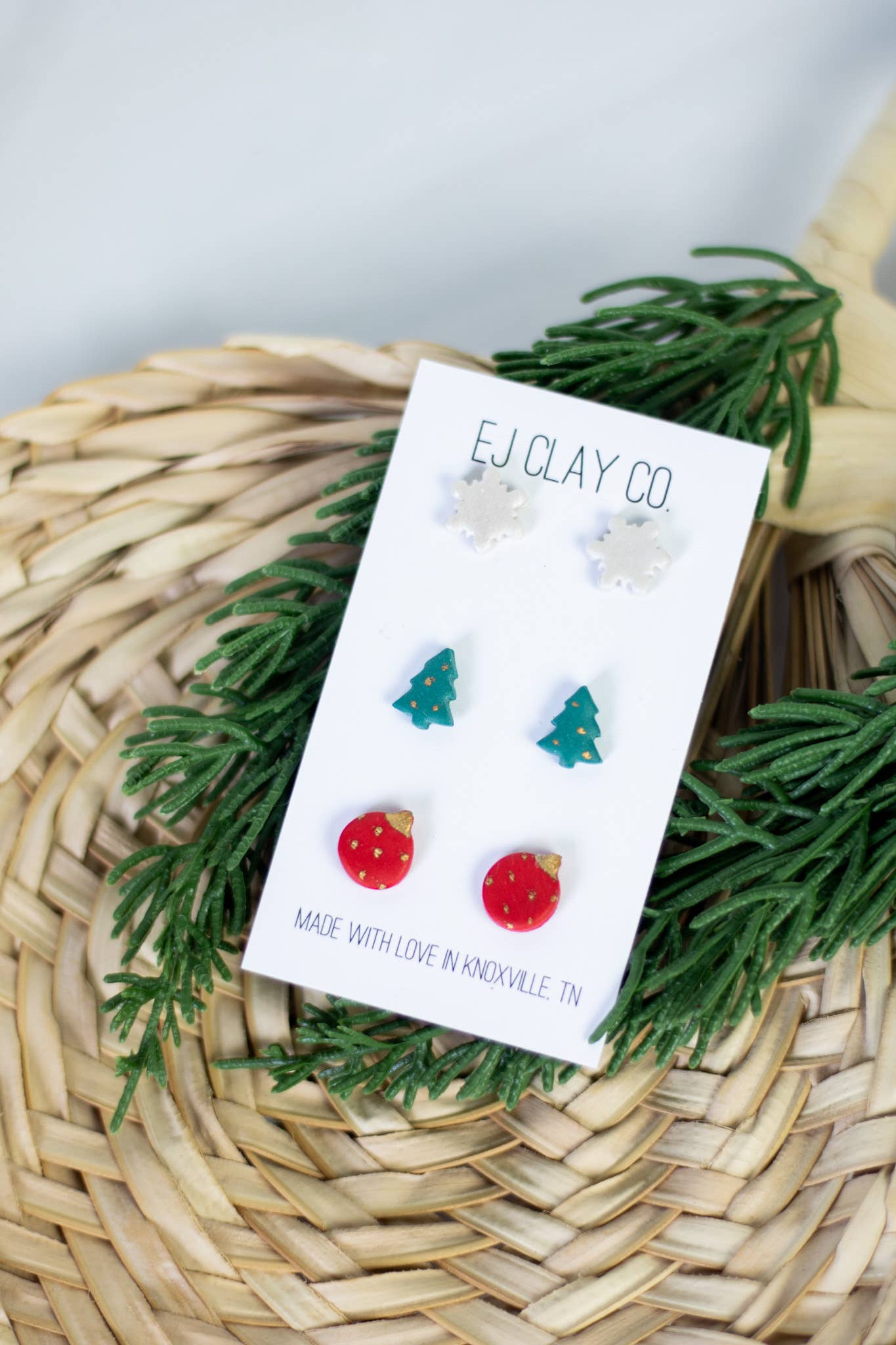 Christmas Mini Stud Clay Earrings