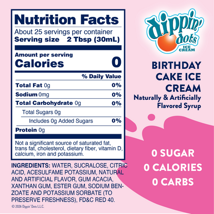 Dippin' Dots Birthday Cake Ice Cream Skinny Syrup