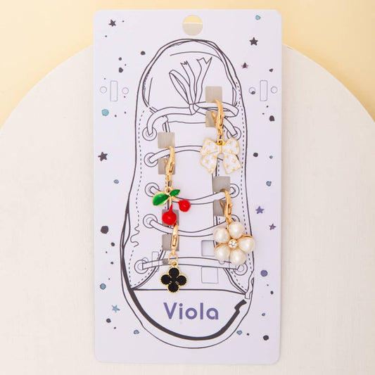 Cherry Theme Shoe Charm Set with Rhinestone