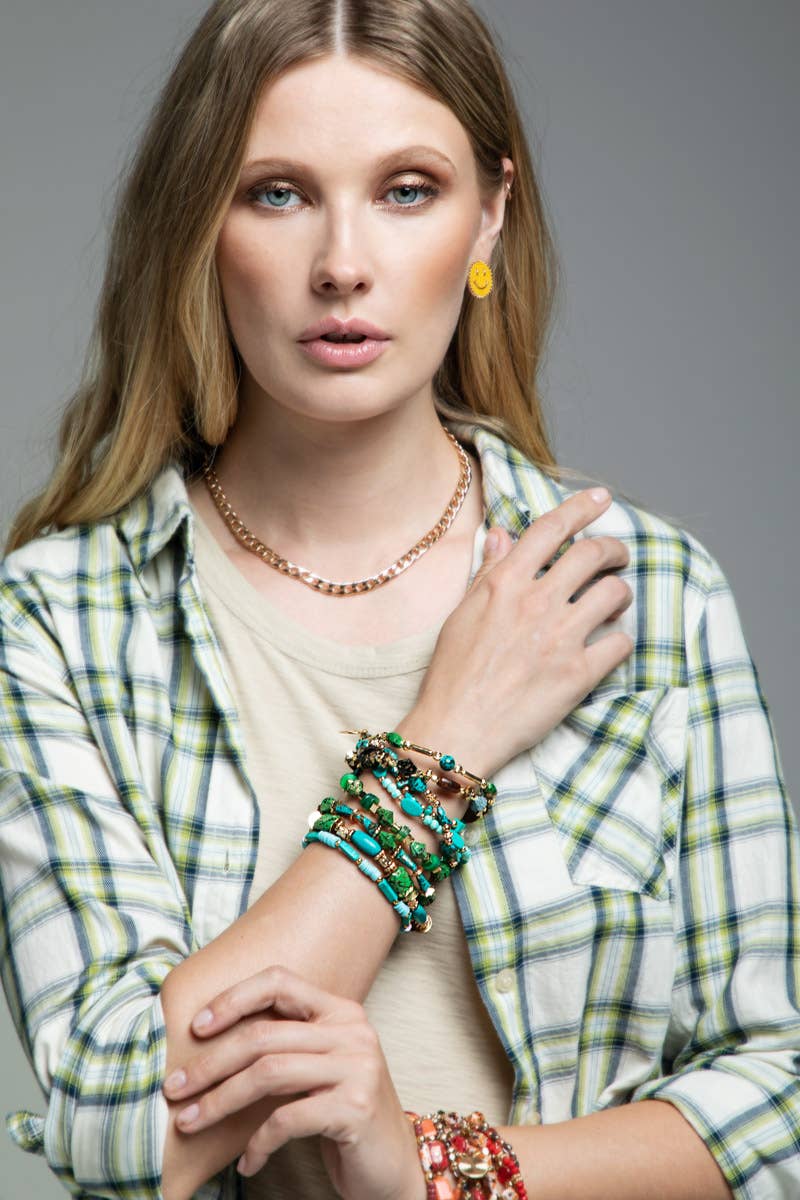 9-in-1Multi Layered Natural Stone Bracelet Set