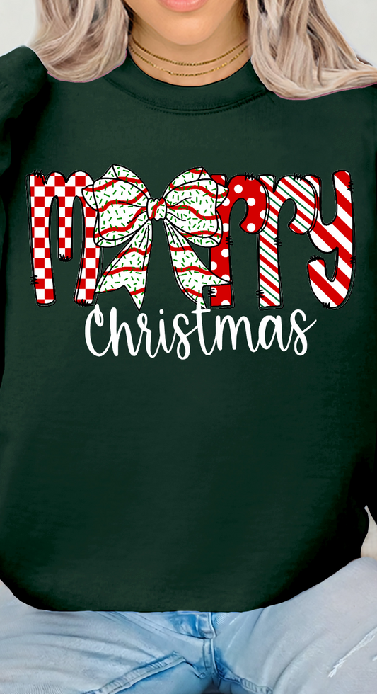Merry Christmass Cake Bow T-shirt
