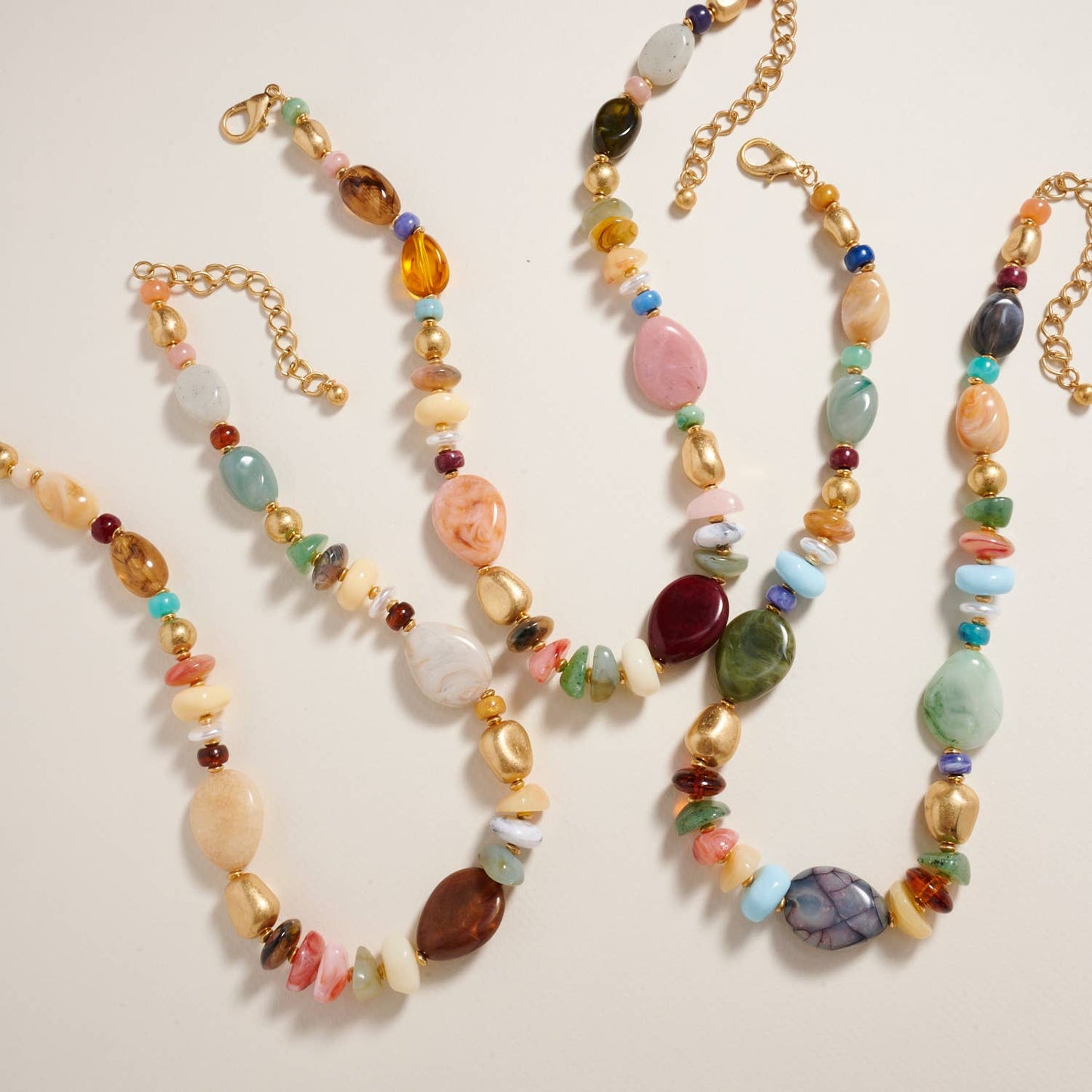 18 Inch Natural Mixed Marbled Ombre Necklace