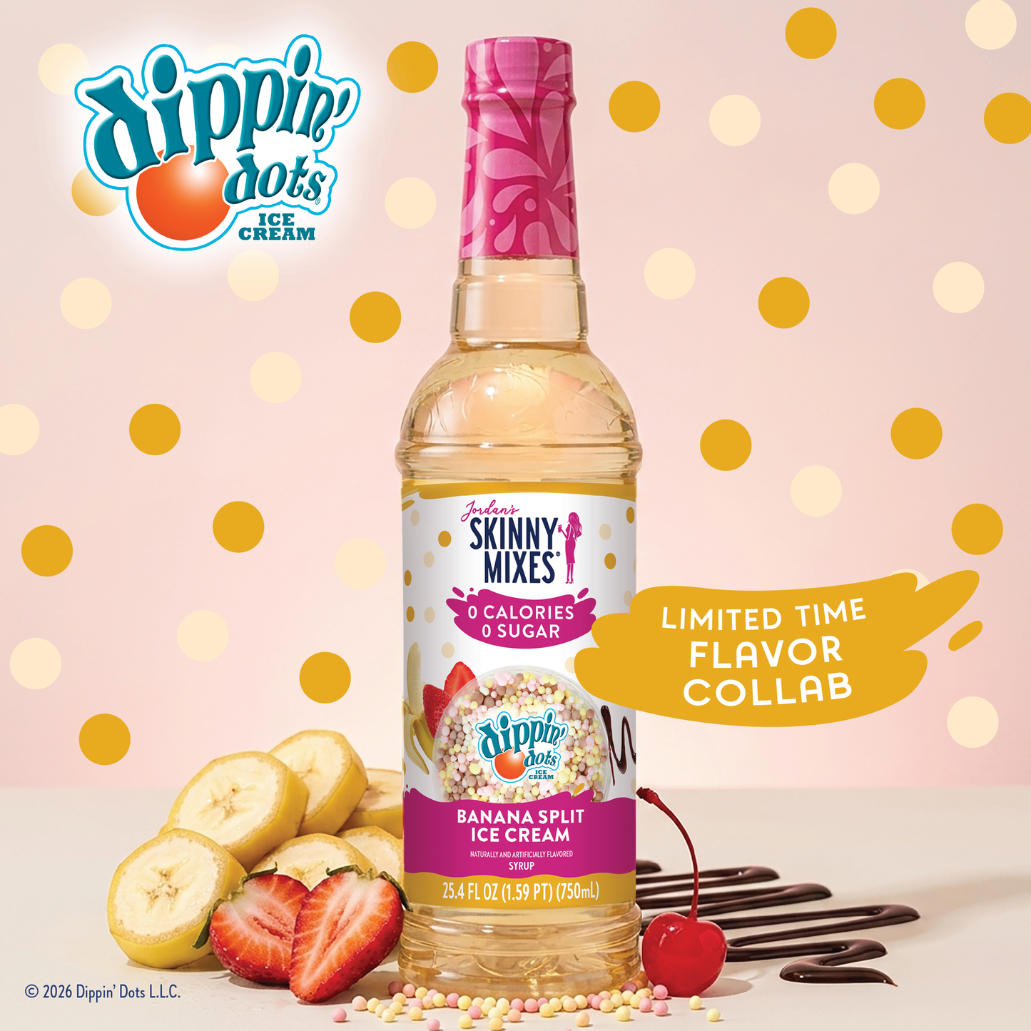 Dippin' Dots Banana Split Ice Cream Skinny Syrup