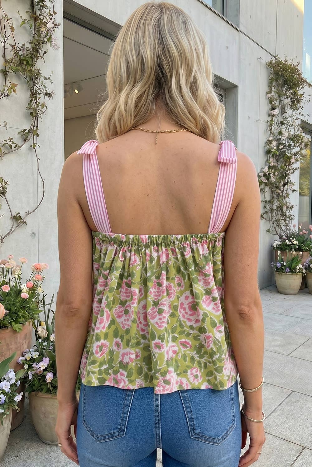 Knot Straps Babydoll Tank Top