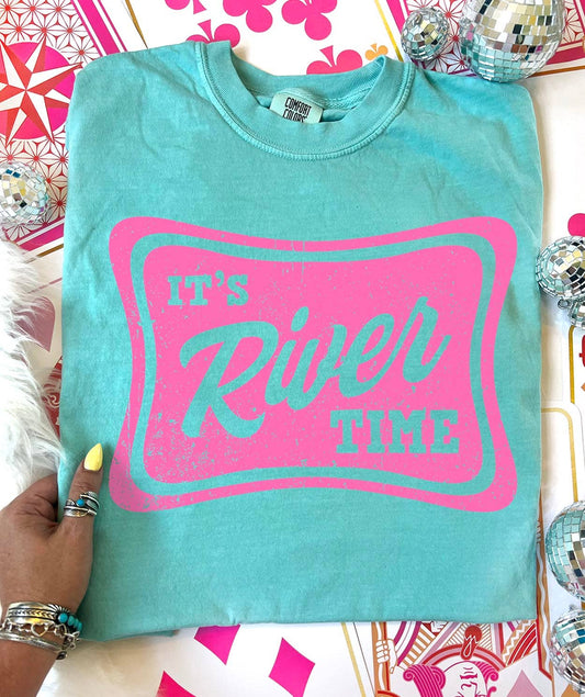 It's River Time Chalky Mint & Pink Tee