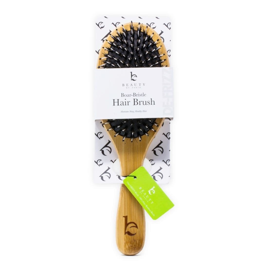 Boar Bristle Brush with Detangling Nylon Pins