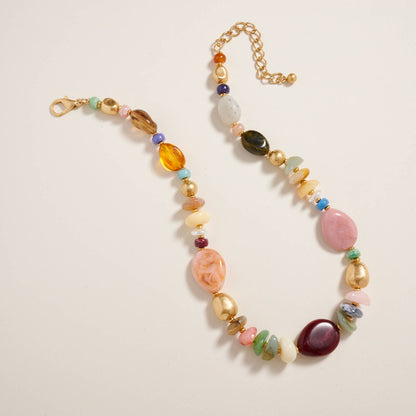 18 Inch Natural Mixed Marbled Ombre Necklace