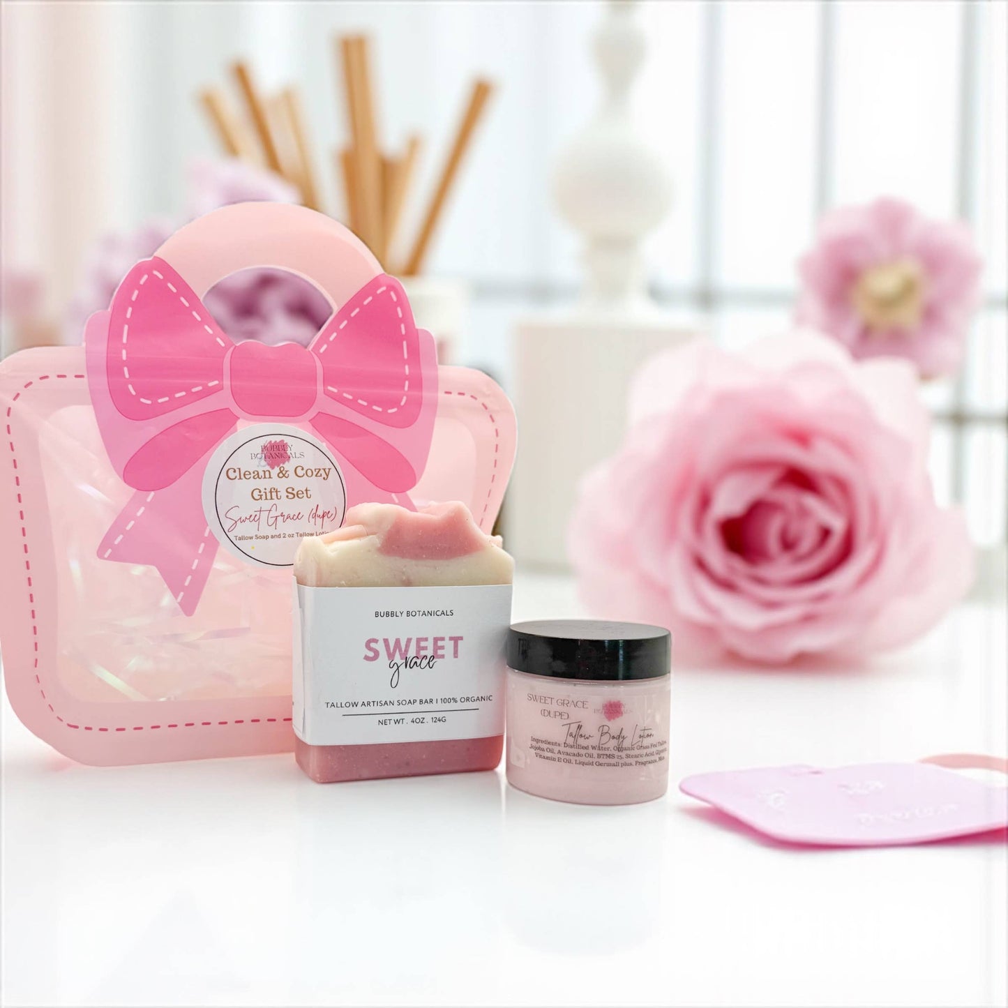 Clean and Cozy Sweet Grace Tallow Gift Set – Soap and Lotion