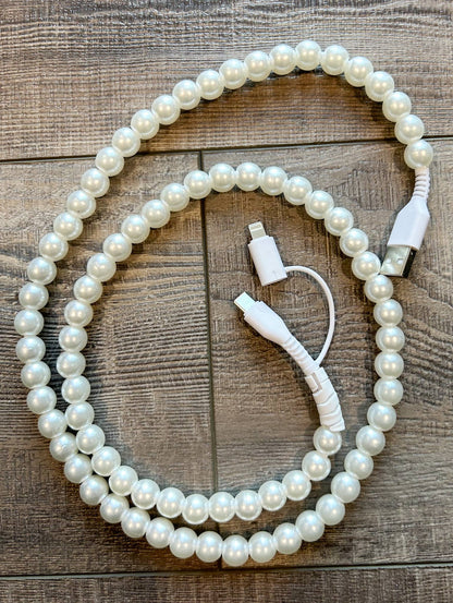 Beaded Phone Charger with Lightning and USB-C Cable