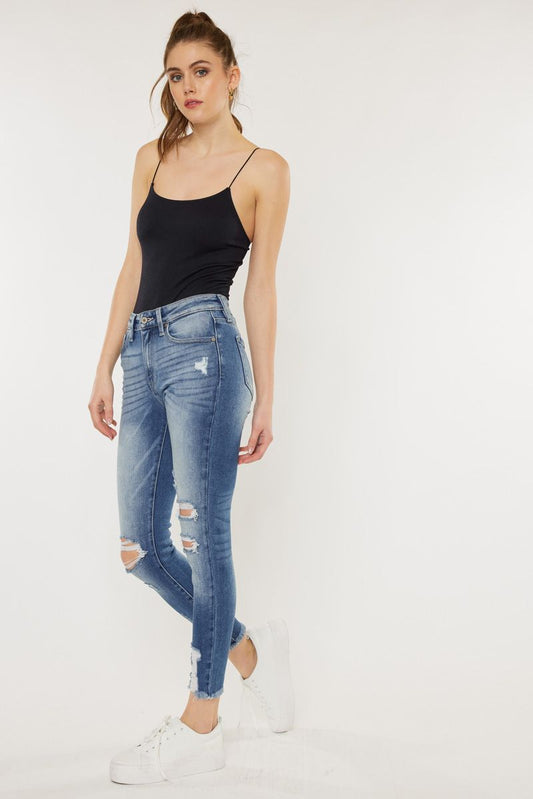 Kancan High Rise Fray Skinnies