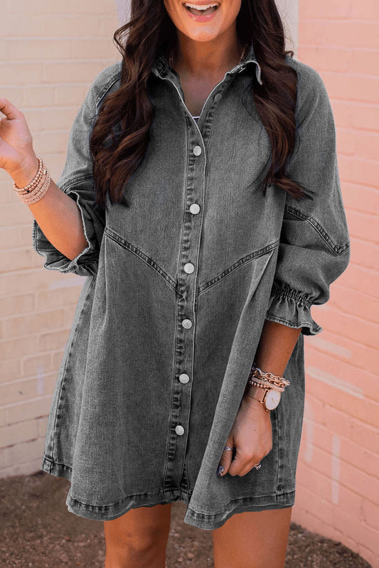 Grey Denim Dress