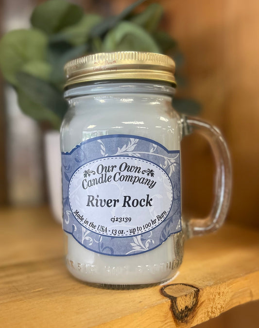 River Rock Large Candle