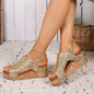 Women's Glitter Wedge Sandals