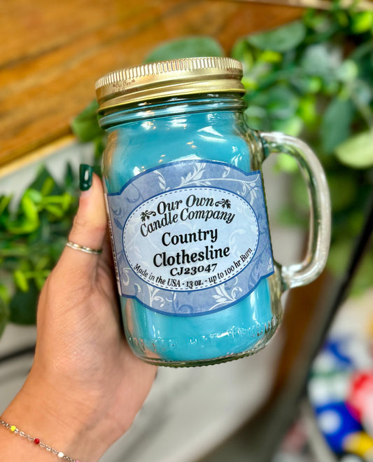 Country Clothesline Large Candle